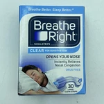 Breathe Right Nasal Strips Clear, For Sleep, Exercise, Travel Sz Large, 30 Ct New. Price: $16.72.
